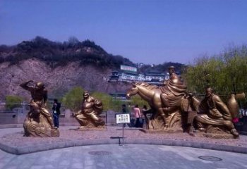 石狮精美铜雕唐僧师徒小品