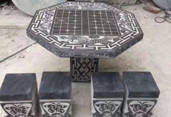 石狮中领雕塑精美的石桌凳雕塑