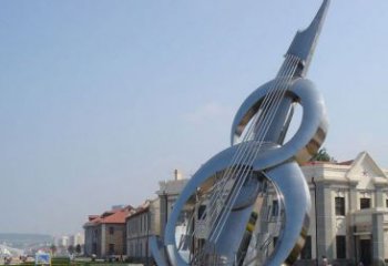 石狮经典音乐雕塑：不锈钢大提琴