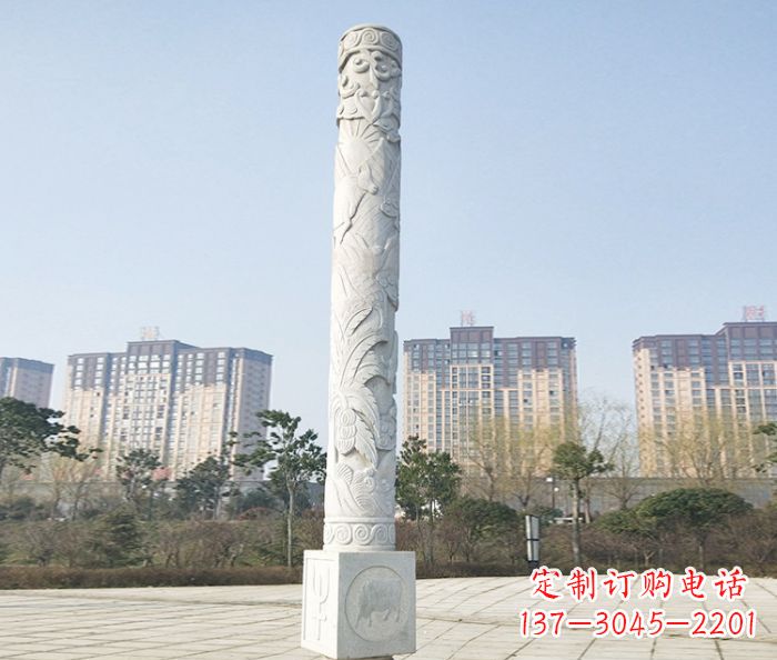 石狮广场景观大理石龙柱石雕_2 (2)