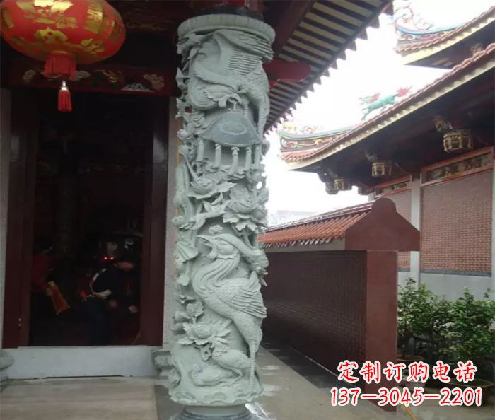 石狮广场景观大理石龙柱石雕_2