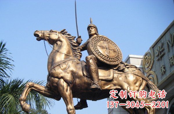 石狮广场罗马战士人物景观铜雕