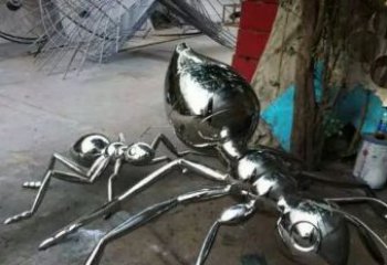 石狮中领雕塑|不锈钢蚂蚁雕塑