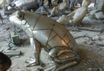 石狮中领雕塑精美不锈钢青蛙动物雕塑