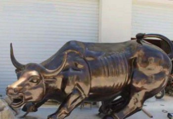 石狮广场华尔街铜牛动物铜雕-优质的动物铜雕定制