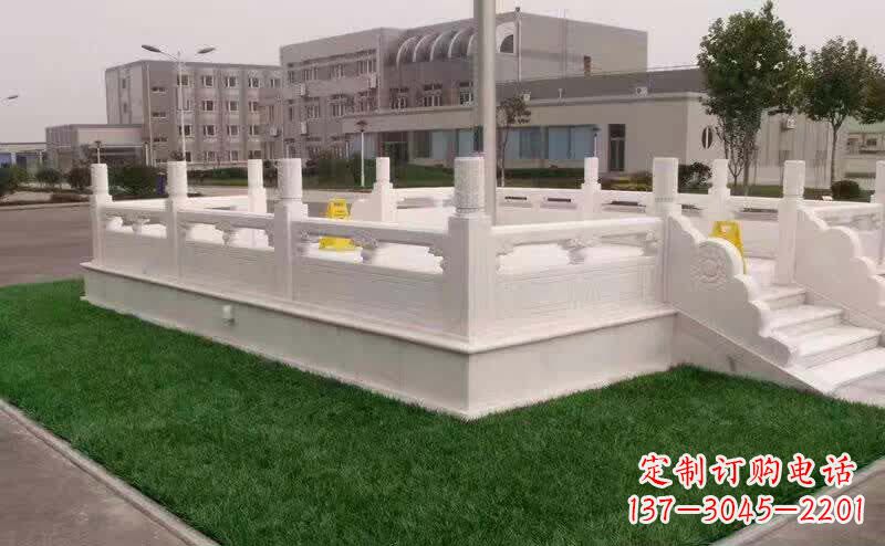 石狮完美艺术——汉白玉升旗台雕塑