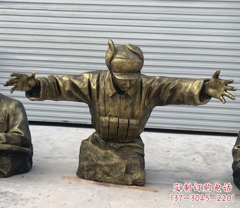 石狮黄继光铜雕