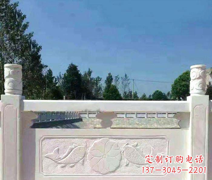 石狮精美汉白玉石浮雕栏板