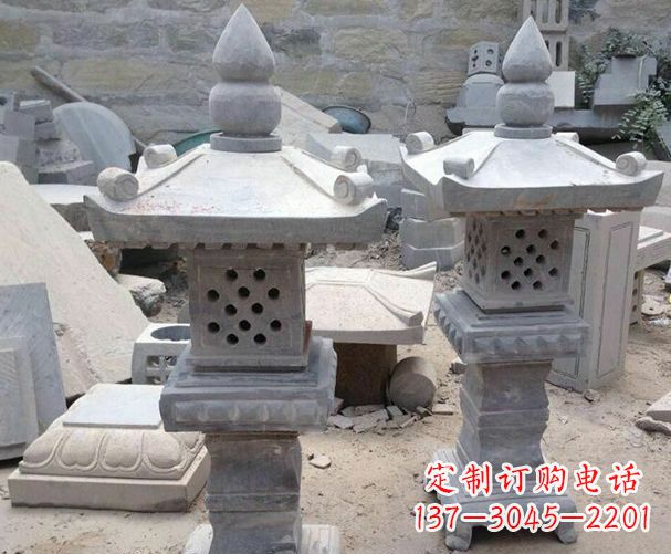石狮酒店级镂空石灯雕塑