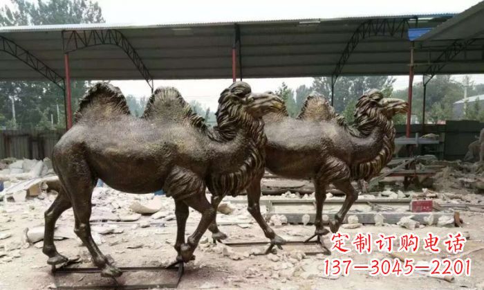 石狮骆驼动物铜雕 (4)