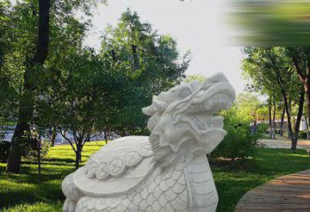 石狮中领雕塑——汉白玉龙龟石雕