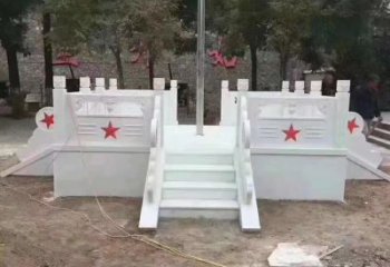 石狮高贵典雅的汉白玉升旗台石雕