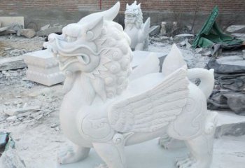 石狮品质卓越的汉白玉独角兽雕塑