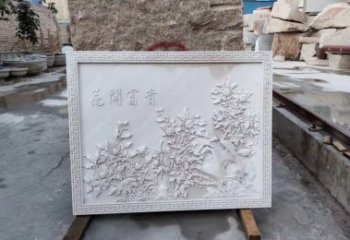 石狮花开富贵石雕影壁，让你独享完美的装饰艺术