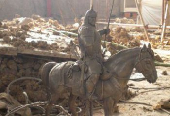 石狮精心打造的古典骑马铜雕