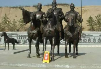 石狮中领雕塑：骑马广场铜雕作品