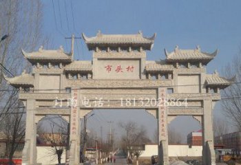 石狮景区三门七楼石雕牌坊——精美绝伦的牌坊雕塑