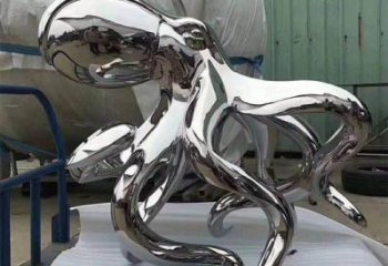 石狮精致华丽的镜面不锈钢章鱼雕塑