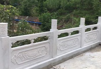 石狮莲花纹石栏板雕塑，为你树立华丽边框
