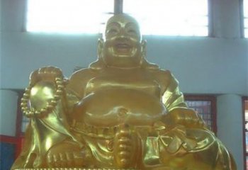 石狮传统工艺制作鎏金弥勒佛像