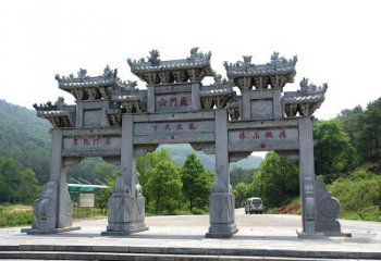 石狮鹿门山景区仿古石雕牌楼雕塑-让你亲近历史