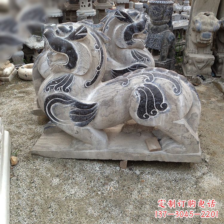 石狮手工精雕青石貔貅雕塑