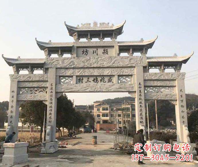 石狮特色大理石牌坊雕塑