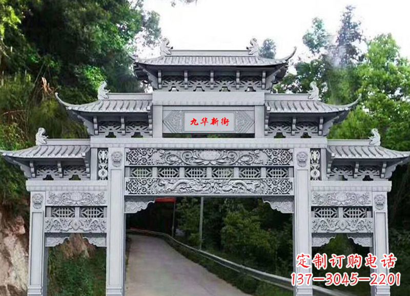 石狮三门五楼石雕牌坊