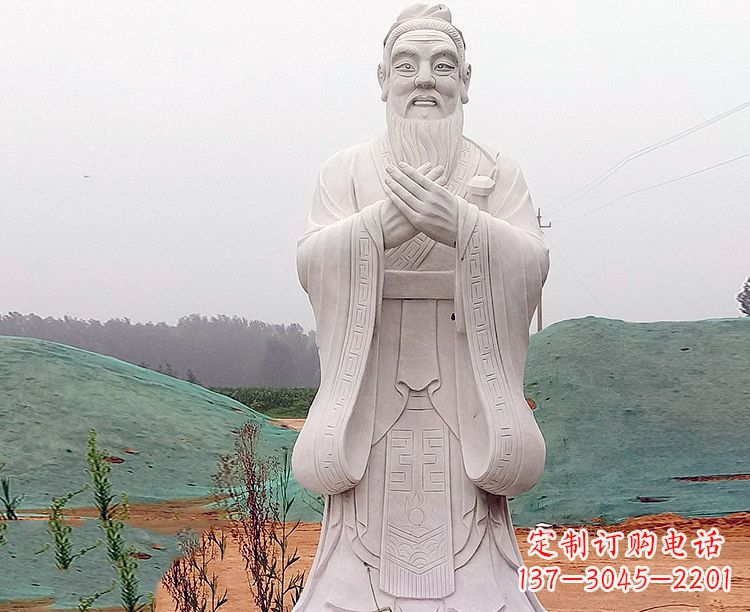 石狮中领雕塑:精致雕刻的少海公园孔子雕像
