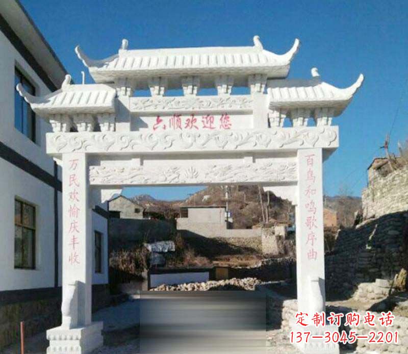 石狮牌坊雕塑:为景观增添独特灵气