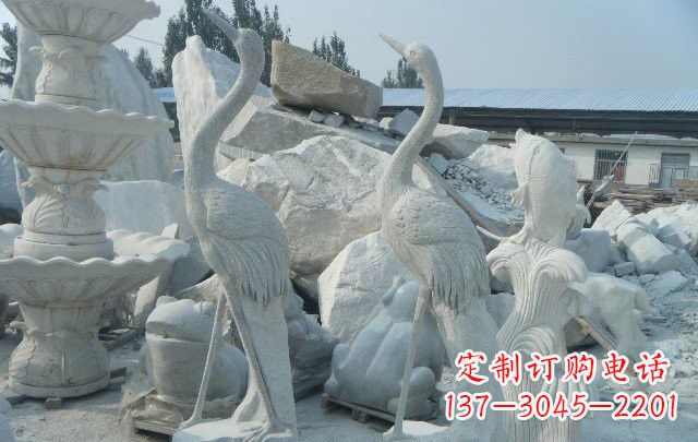 石狮石雕仙鹤