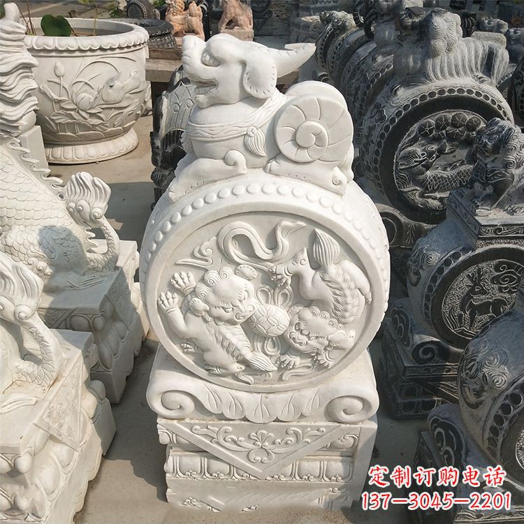 石狮石门墩石雕