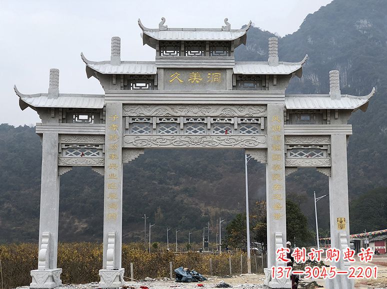 石狮石牌坊 石雕