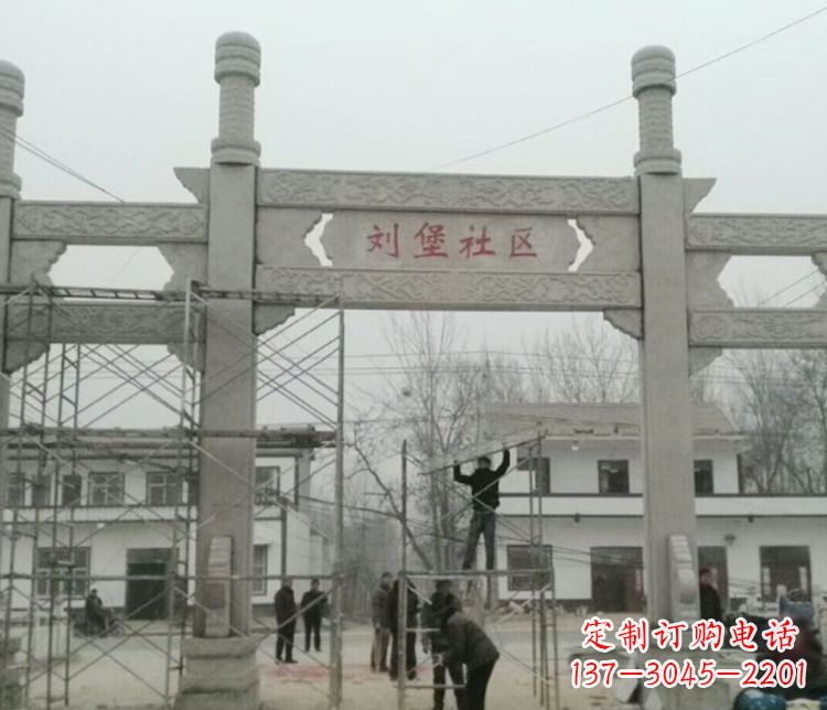 石狮石牌坊道路石雕