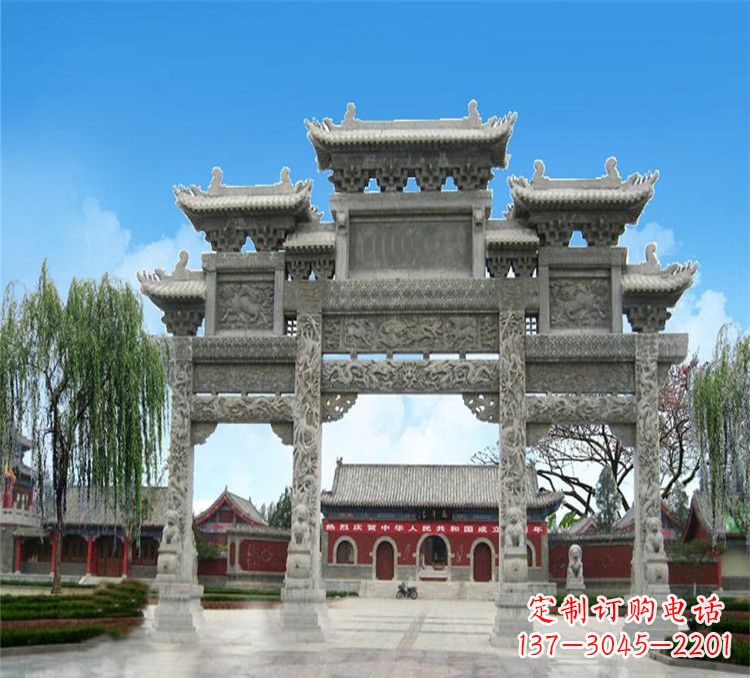 石狮石牌坊效果图