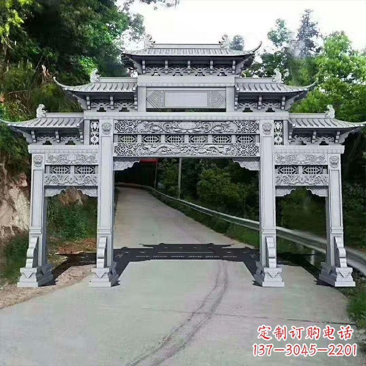 石狮石牌楼青石牌坊