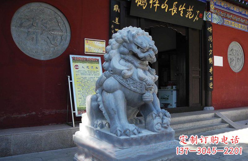 石狮石狮子寺庙门口石雕