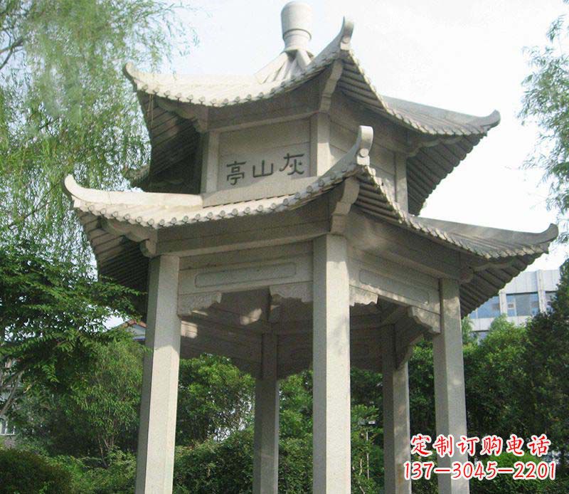 石狮双层石凉亭石雕