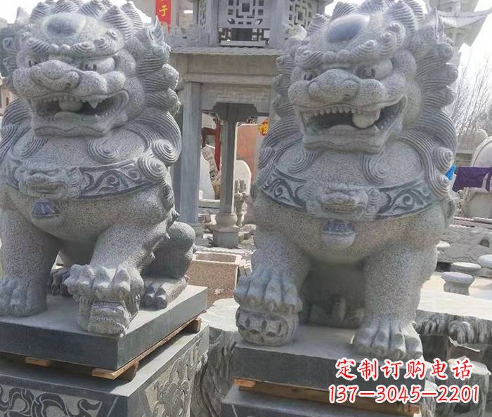 石狮寺庙景观仿古石狮子 (3)