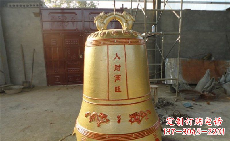 石狮寺庙铸铜钟雕塑