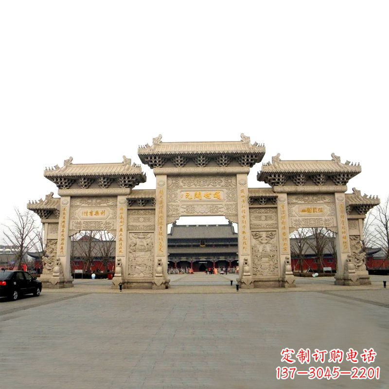 石狮寺院景区石雕牌坊