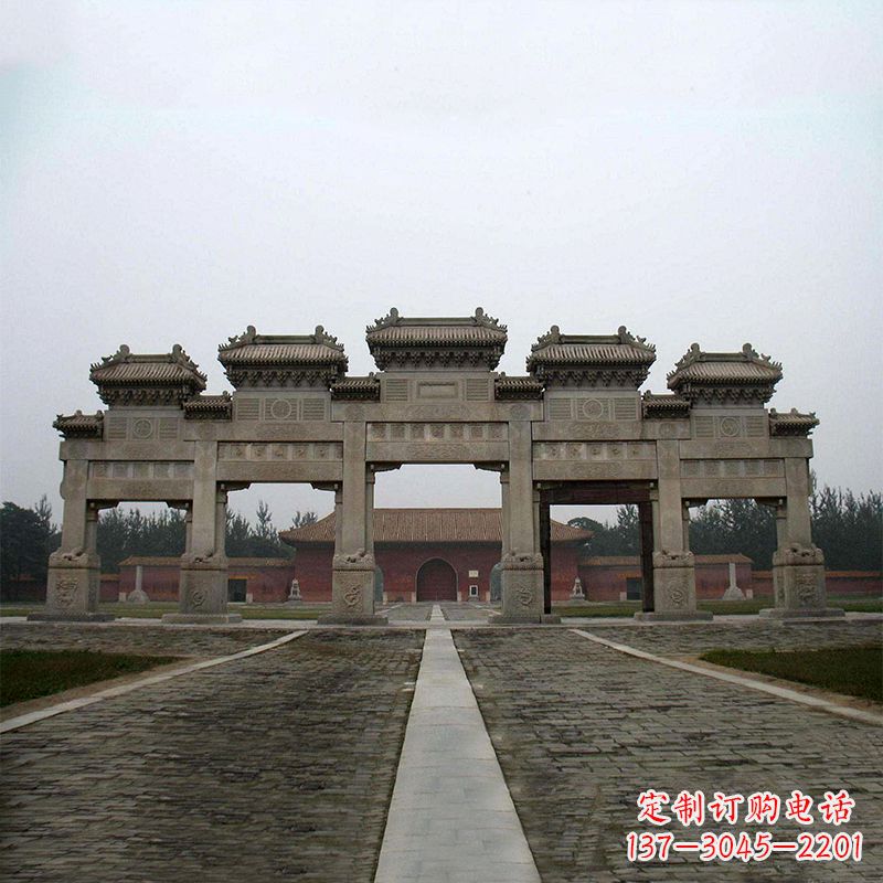 石狮寺院五门石牌楼