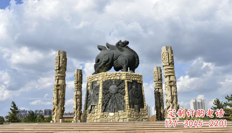 石狮铜雕大型骆驼广场动物雕塑