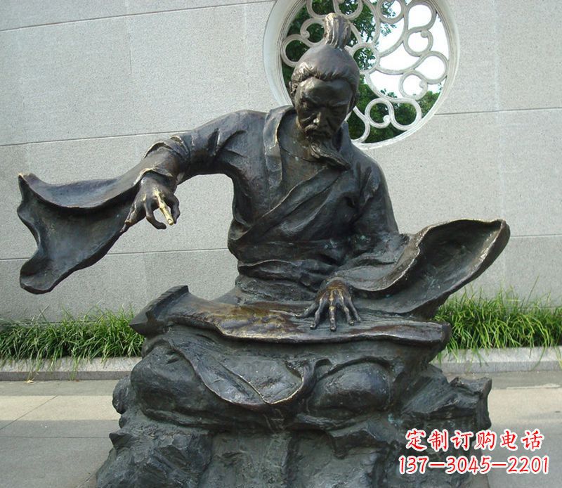 石狮铜雕弹钢琴