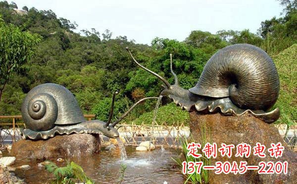 石狮铜雕喷水蜗牛