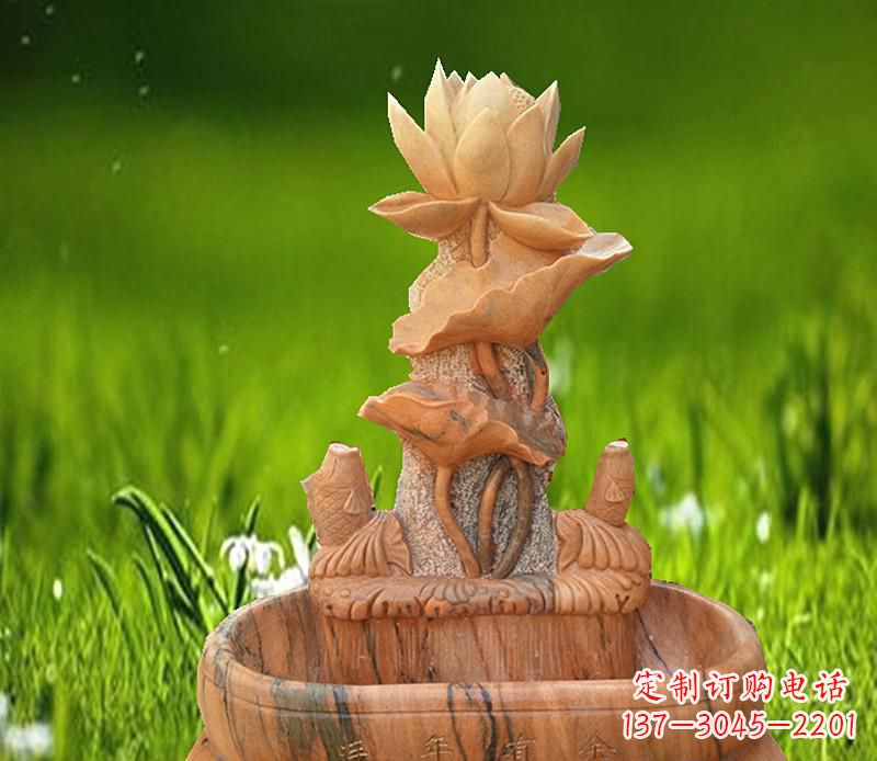 石狮晚霞红景观荷花水池