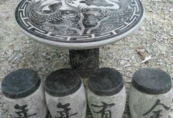 石狮仿古石桌凳，雕刻雅致的完美