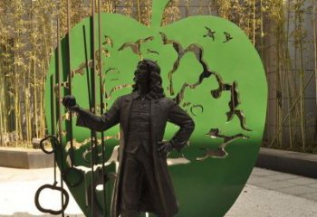 石狮牛顿公园铜雕，艺术品升华人物形象
