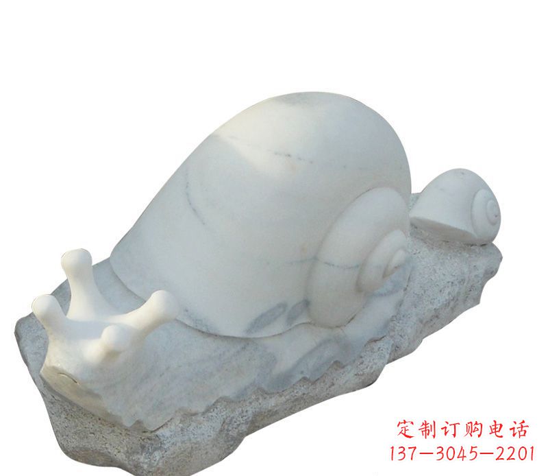 石狮蜗牛石雕公园动物摆件