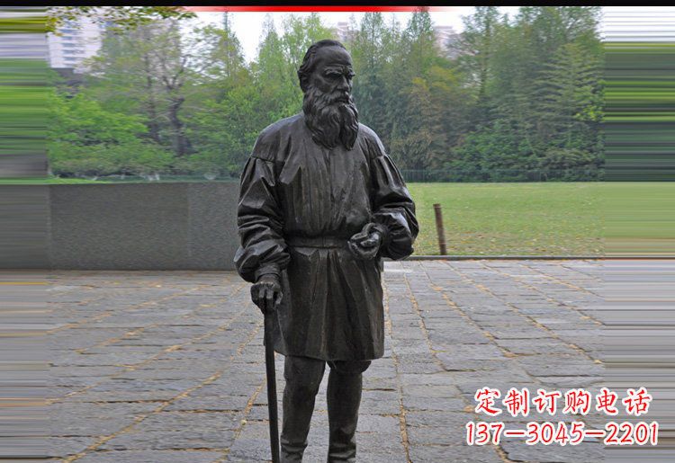石狮西方名人托尔斯泰铜雕
